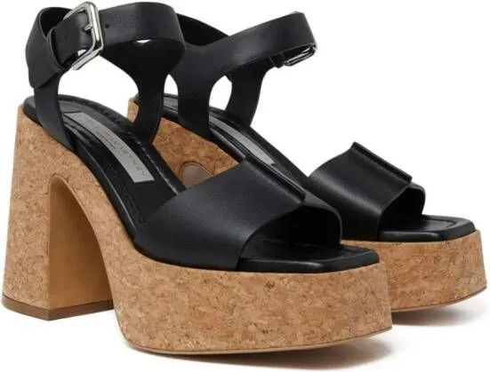 Stella McCartney Skyla Cork-Platform Sandals Black