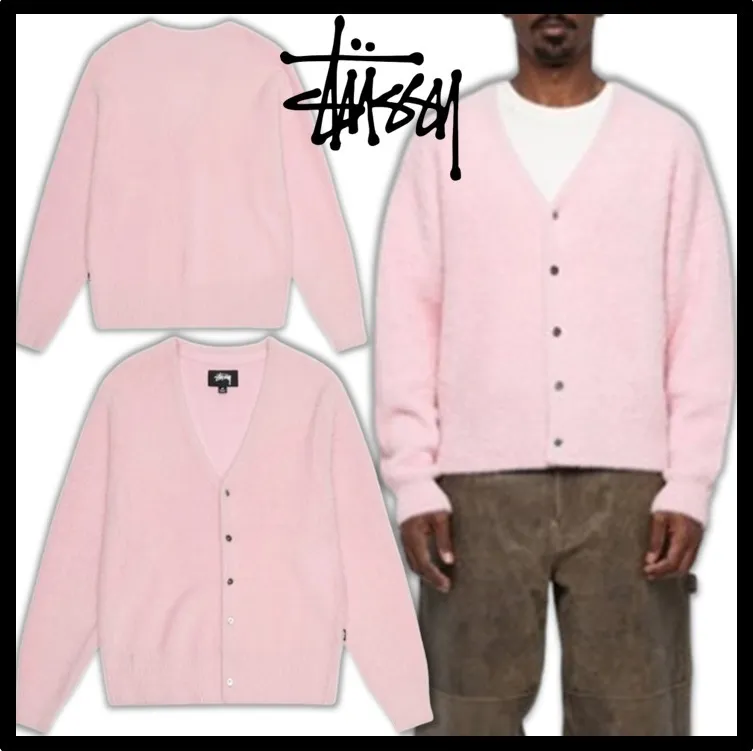 STUSSY Unisex Street Style Logo Skater Style Cardigans - Fashionable Unisex Streetwear Cardigans