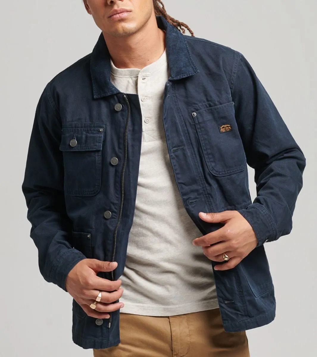 Superdry Vintage Ranch Canvas Jacket in Eclipse Navy