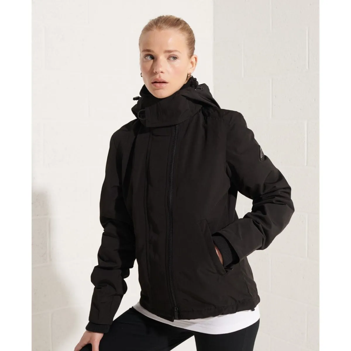 Black Ottoman Windcheater Jacket for Women from Superdry