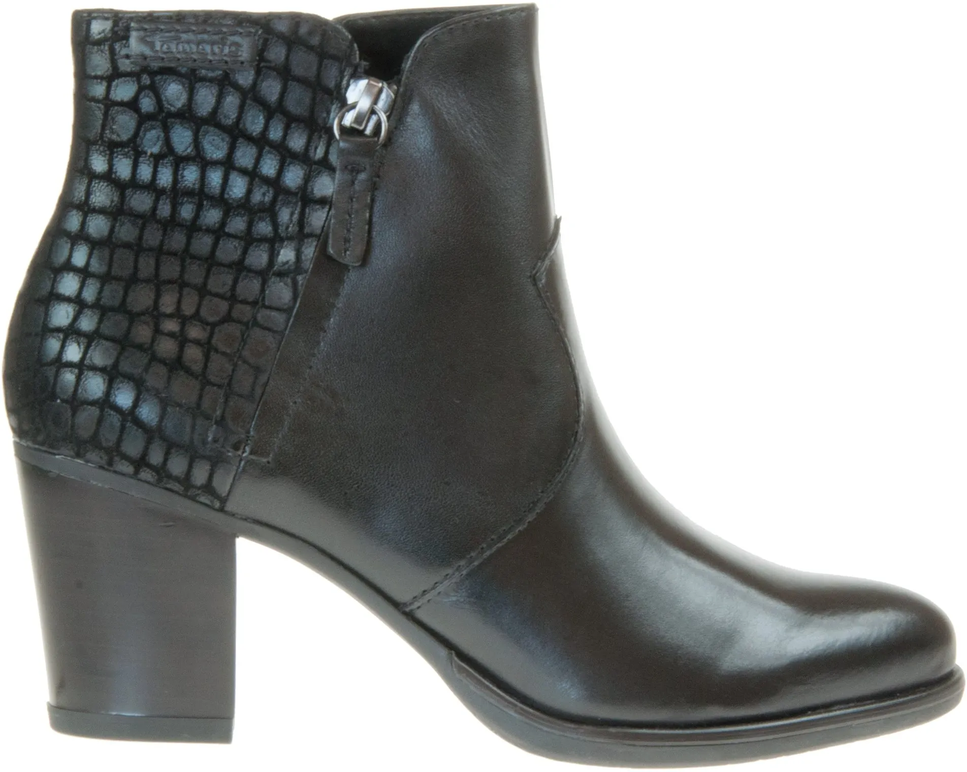 Tamaris Women's Black Leather Ankle Boot 25338