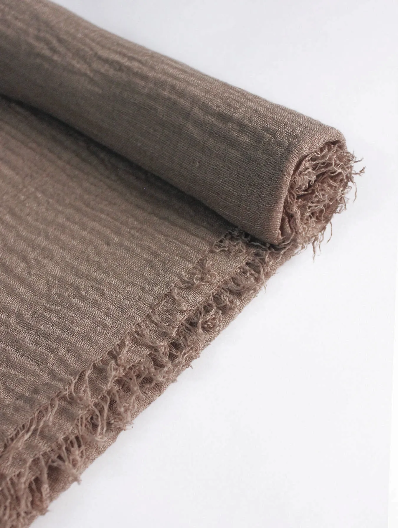 Textured Dark Taupe Hijab - Crinkle Fabric