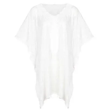 TGB White Knit Cover-Up with Crochet Trim - 456,000 results