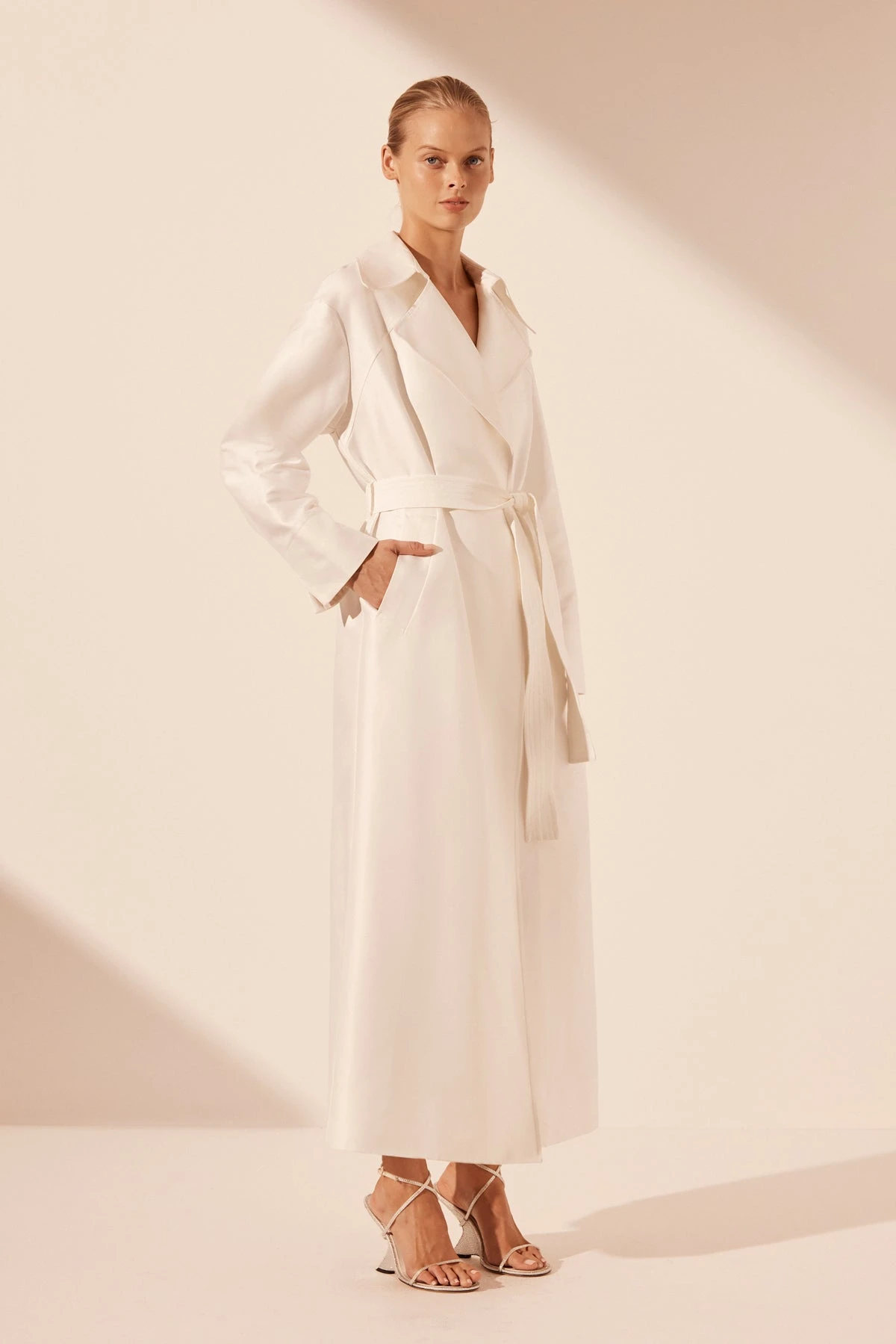 Thea ivory trench coat