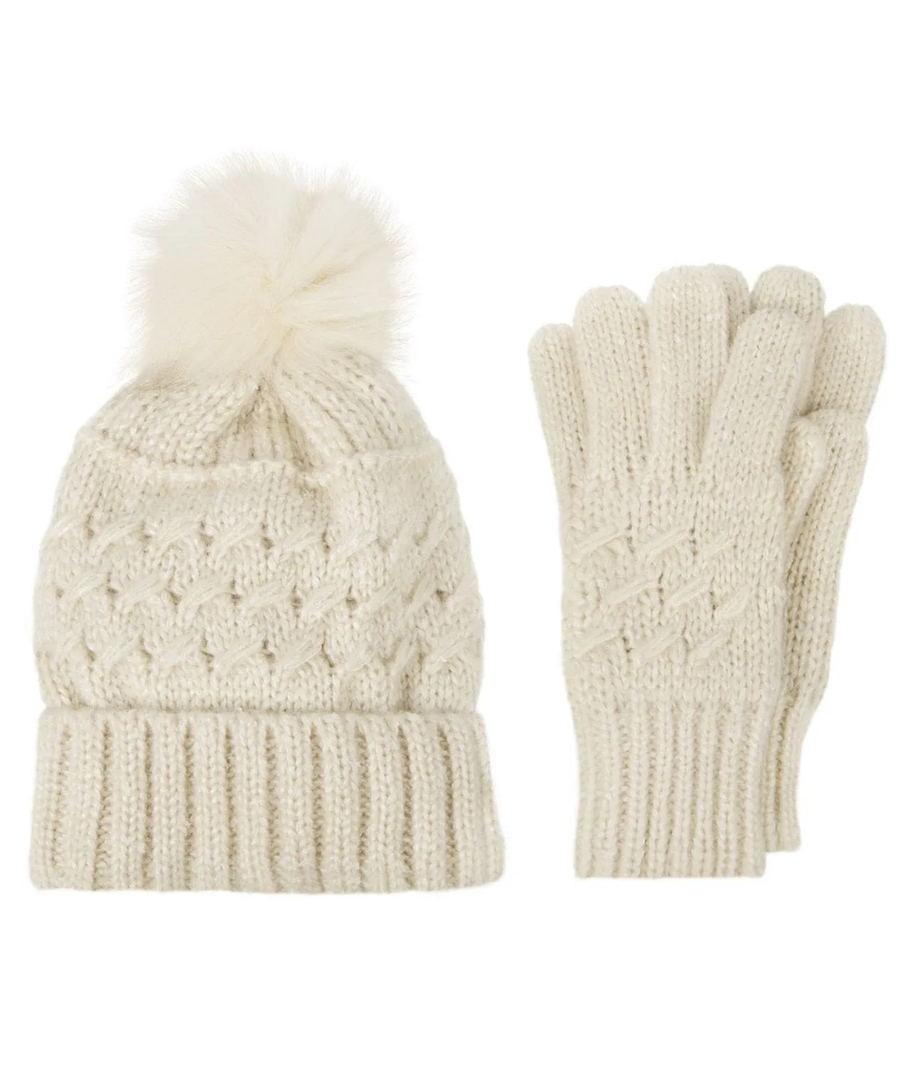 Ladies Cable Hat and Glove Gift Set by Totes