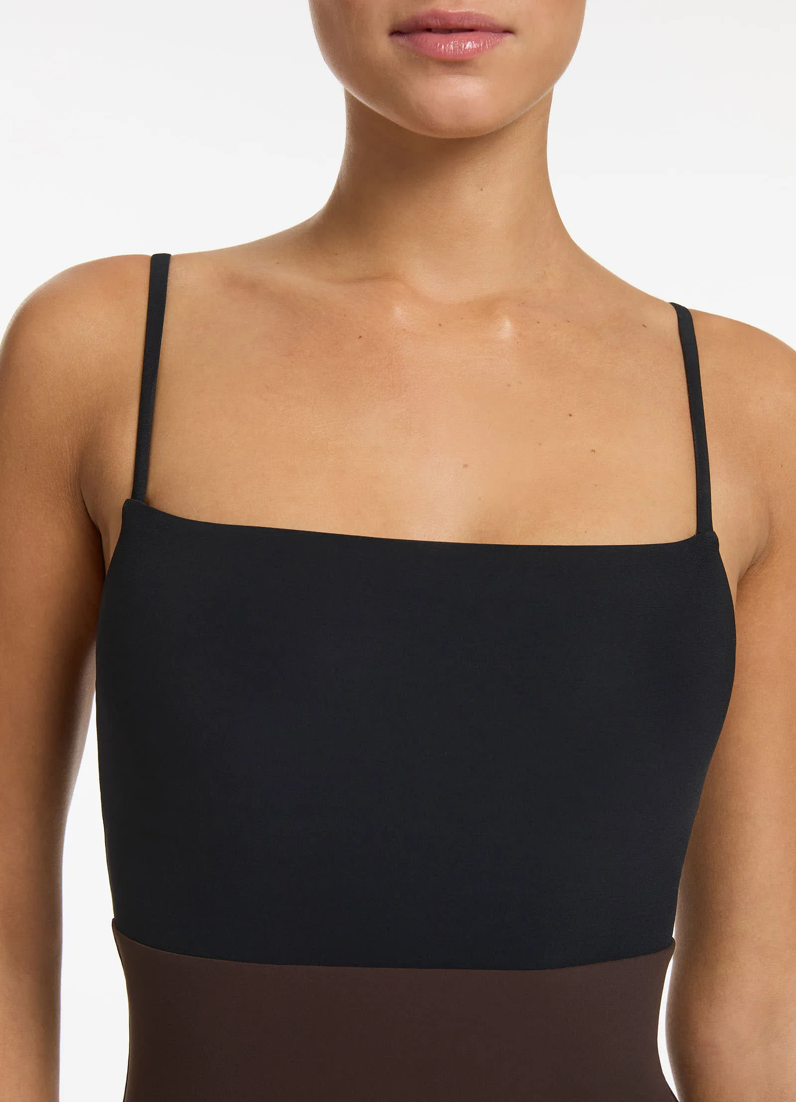 Versa Tank Swimsuit - Black/Chocolate