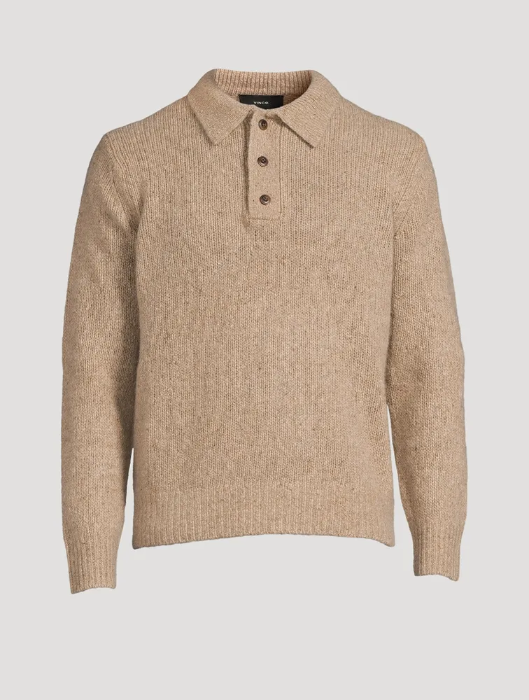 VINCE Donegal Cashmere Polo Sweater