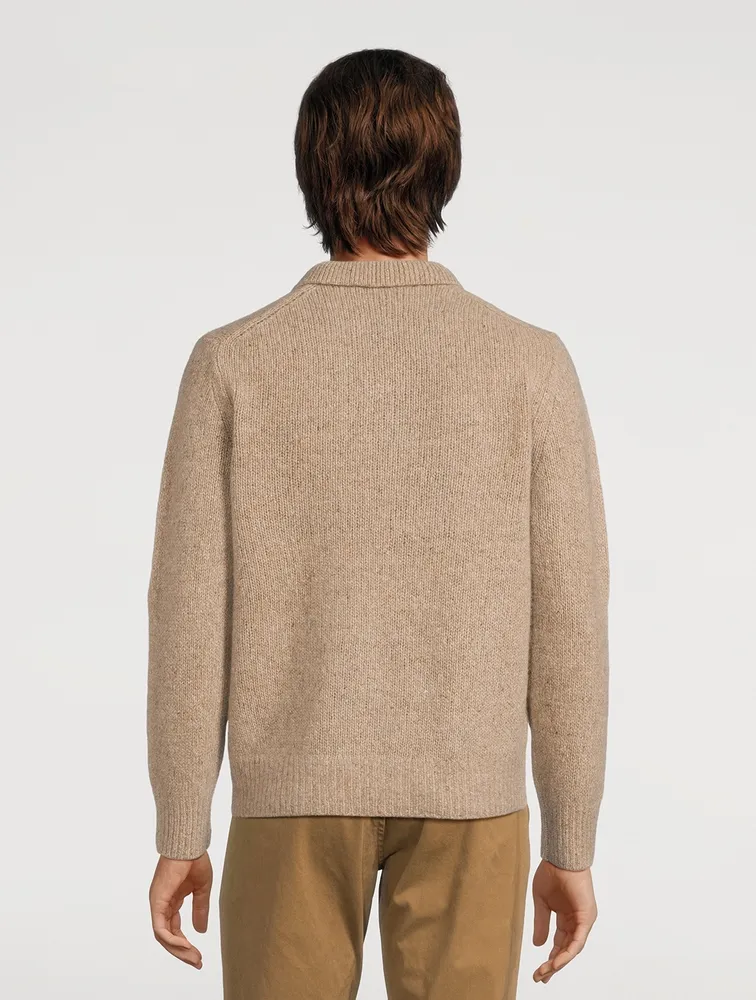 VINCE Donegal Cashmere Polo Sweater