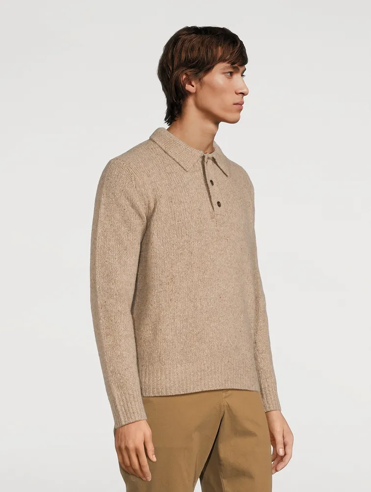 VINCE Donegal Cashmere Polo Sweater