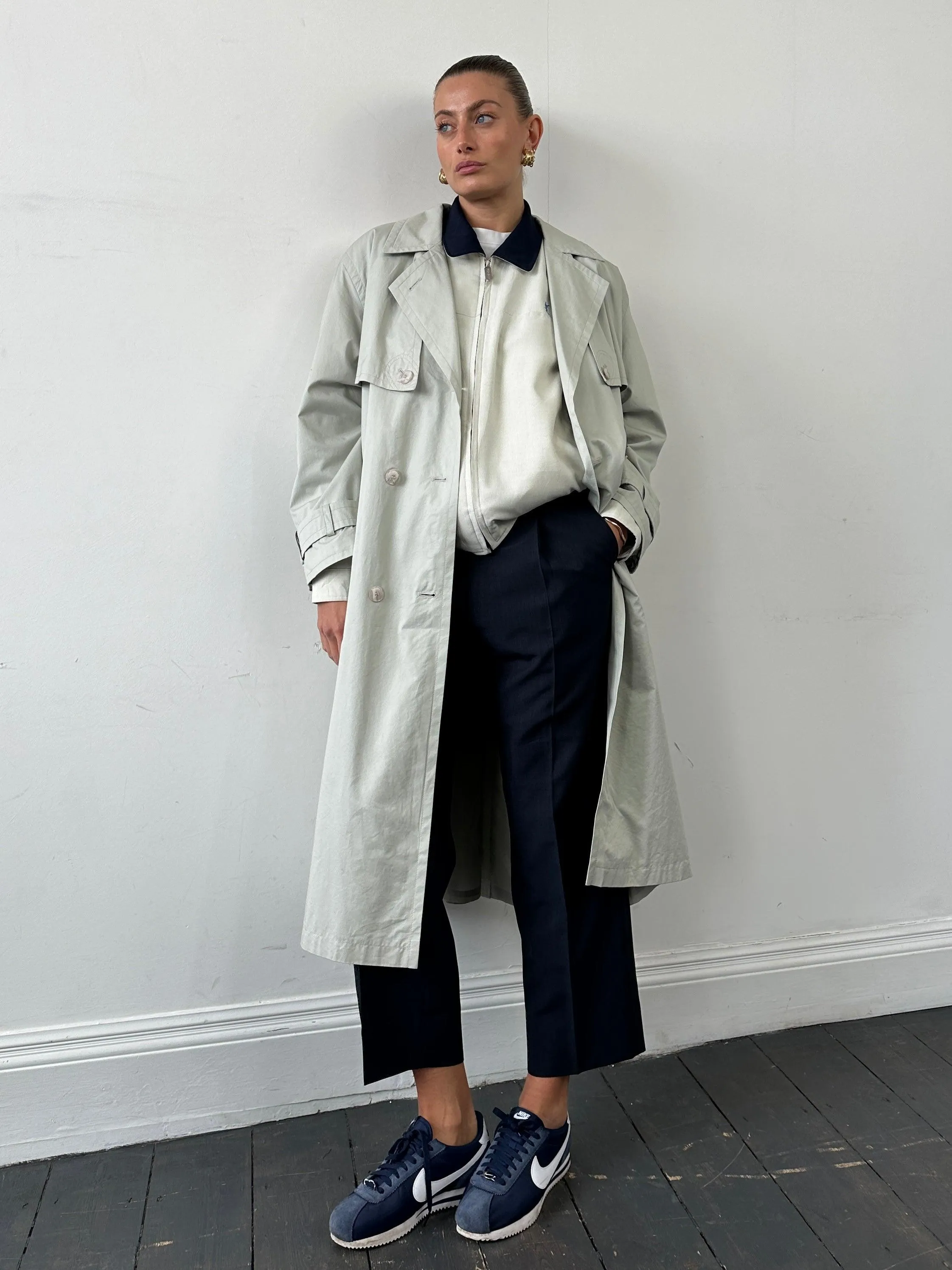 Vintage Belted Trench Coat - Large - Showerproof.