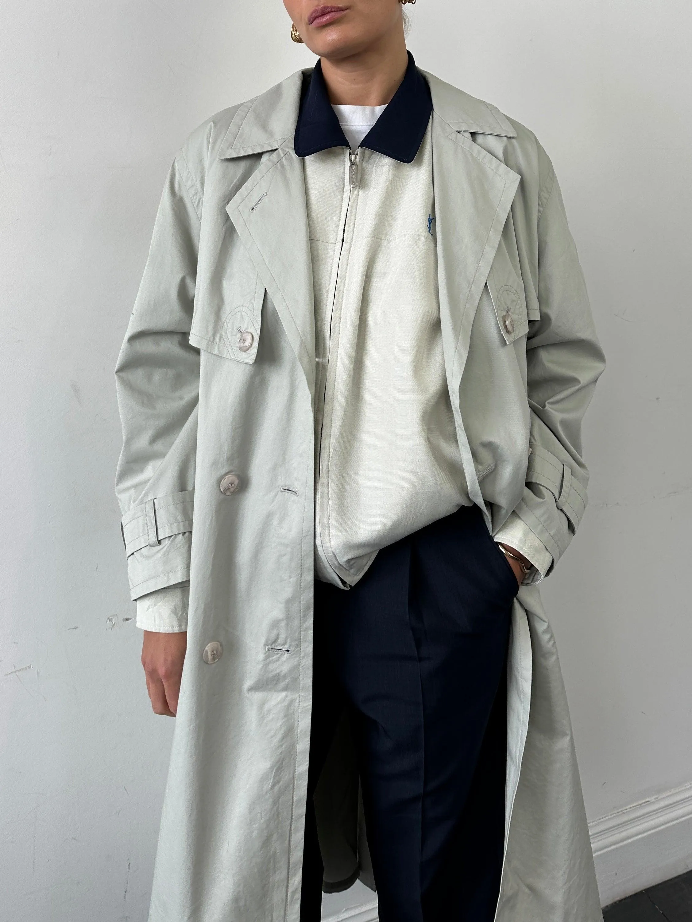 Vintage Belted Trench Coat - Large - Showerproof.