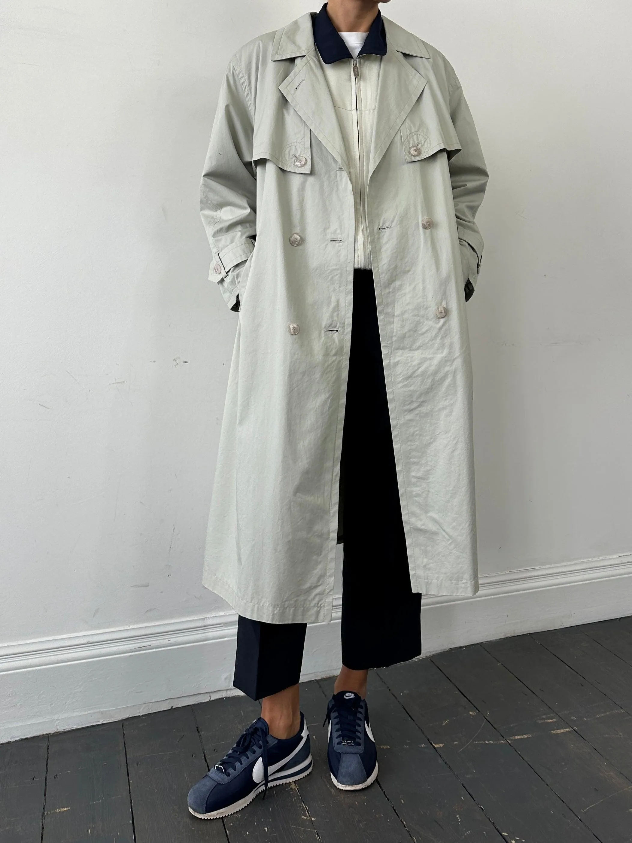 Vintage Belted Trench Coat - Large - Showerproof.