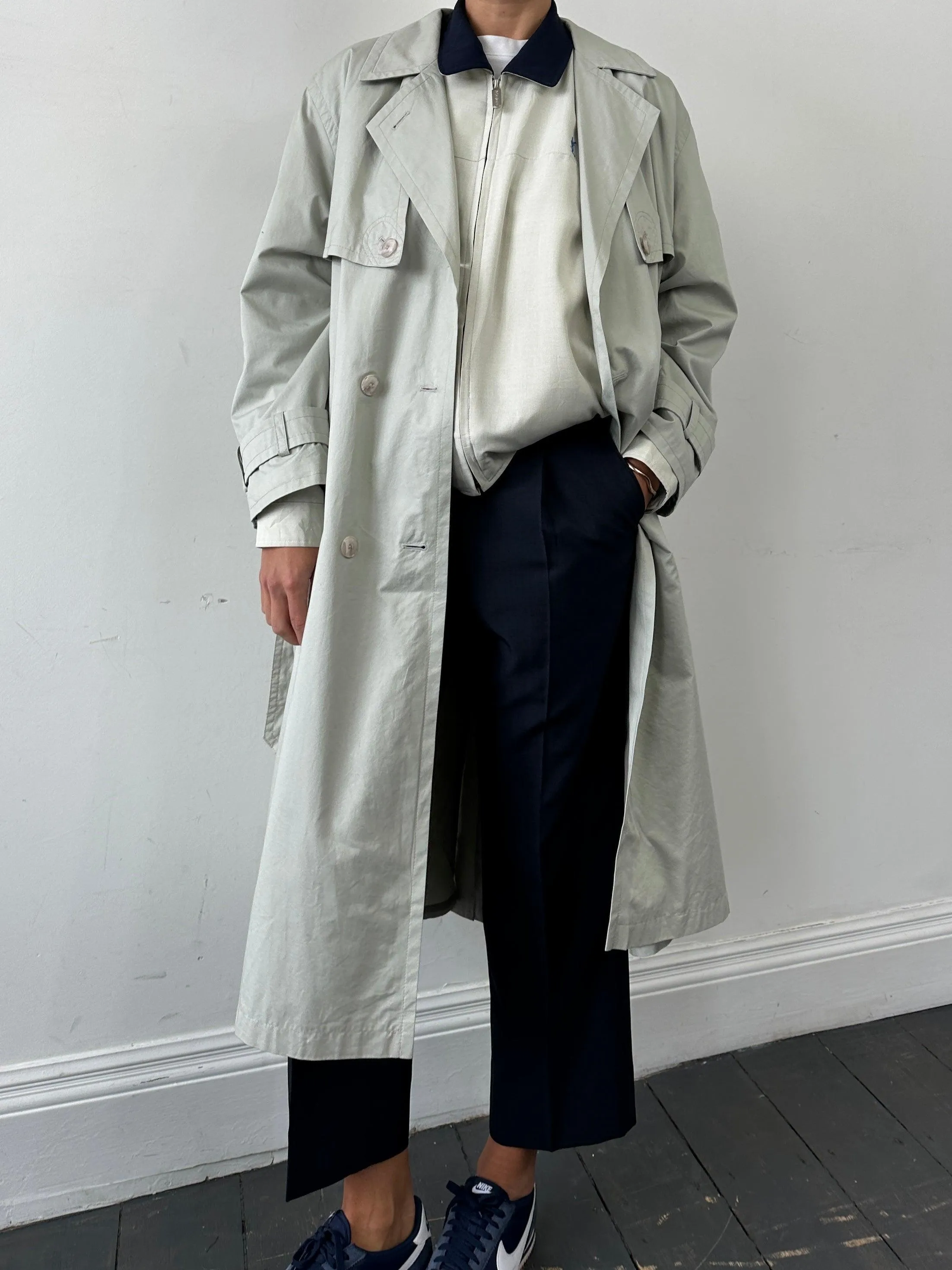 Vintage Belted Trench Coat - Large - Showerproof.