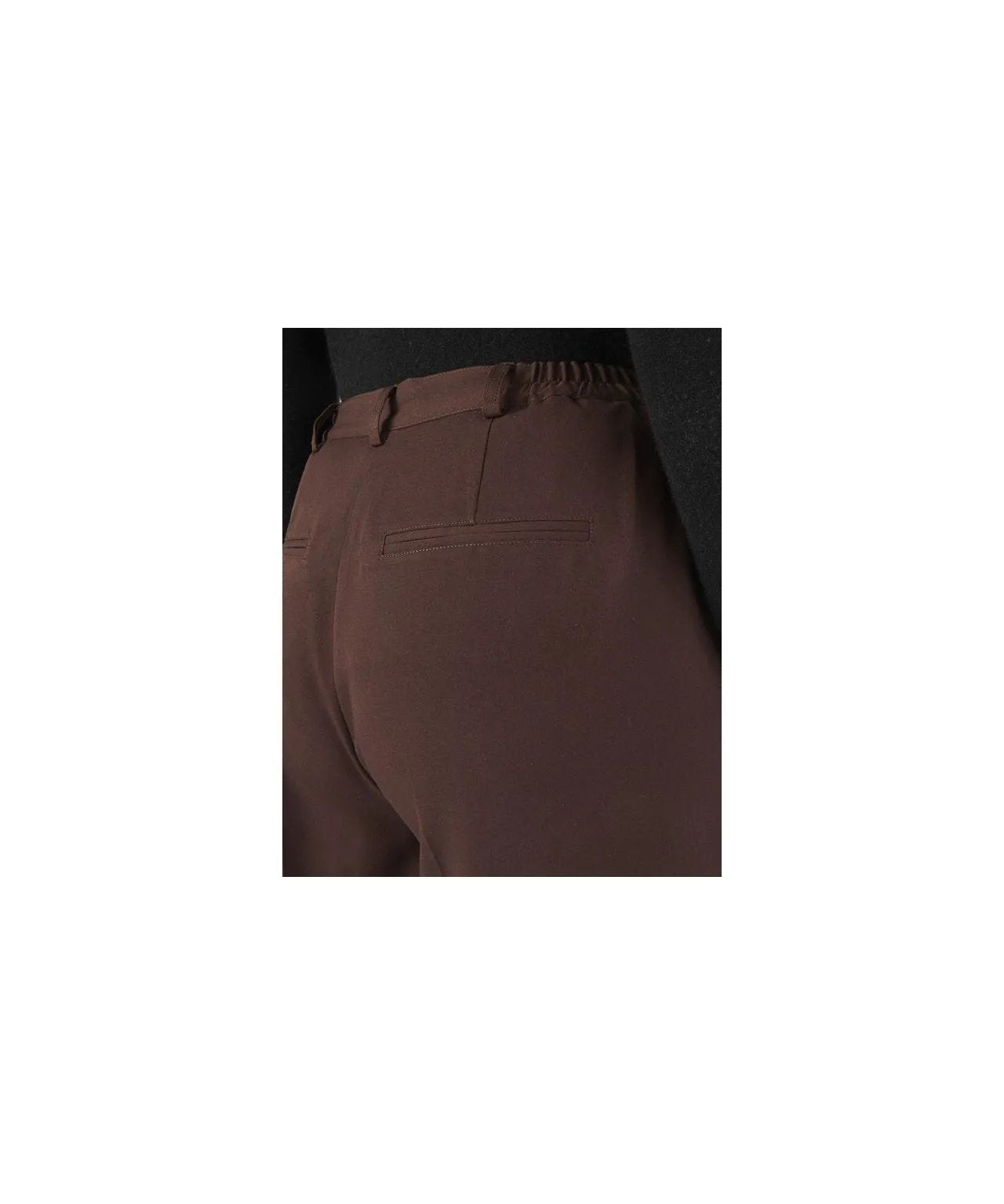 Elastic Waist Wide-Leg Trousers