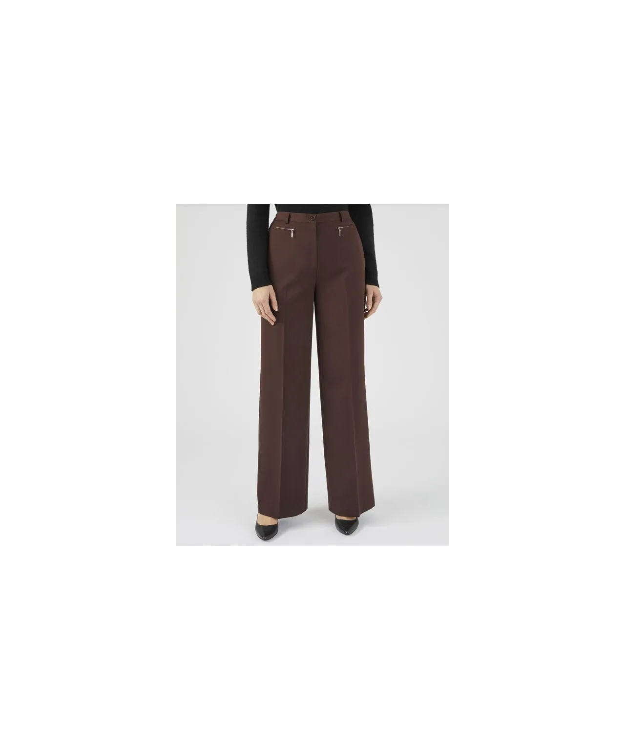 Elastic Waist Wide-Leg Trousers