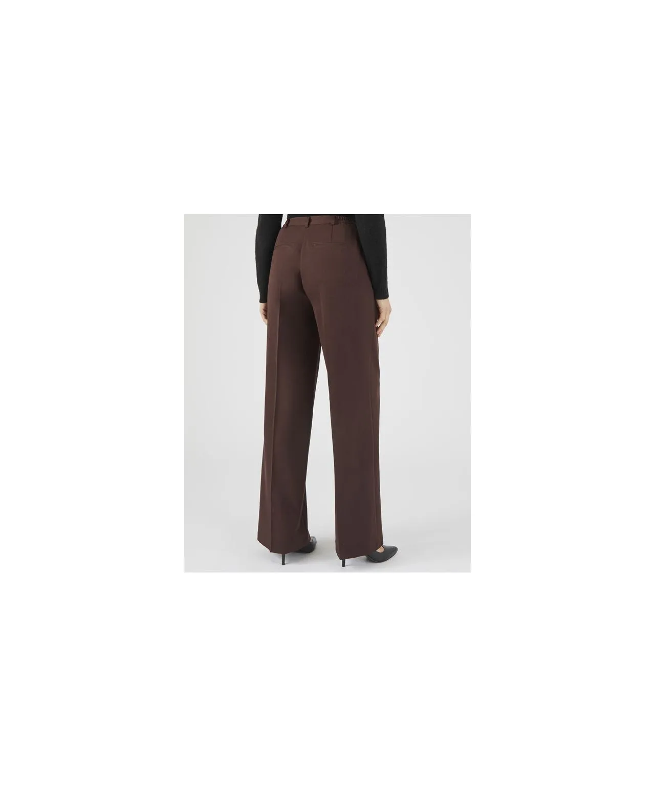 Elastic Waist Wide-Leg Trousers