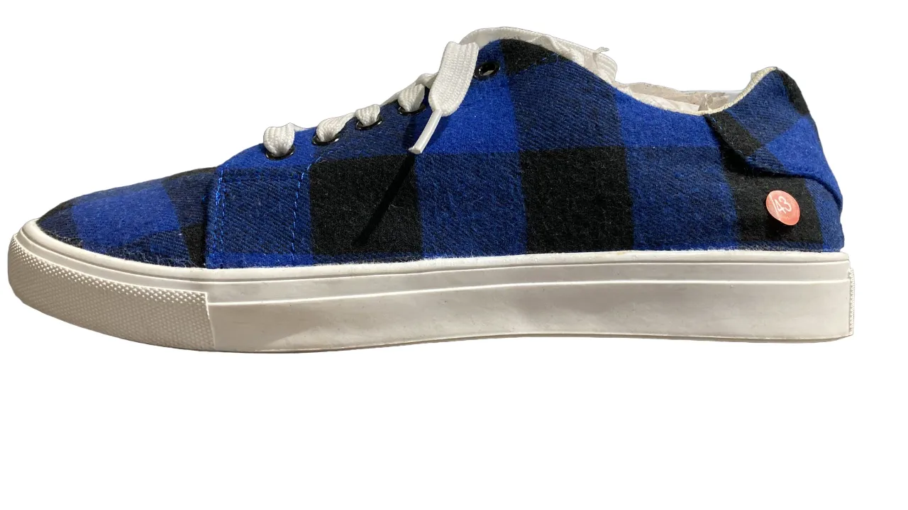 Womens Blue Black Buffalo Check Sneaker Sport Style