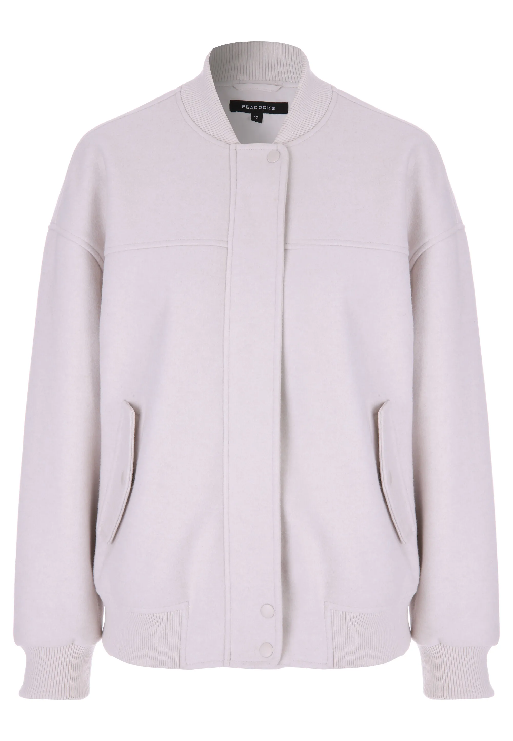 Women's Bomber Jacket in Cream Wool