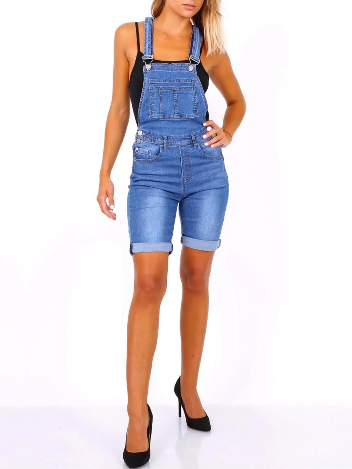 Womens Denim Dungaree, Cycling Shorts UK Sizes 8 to 14