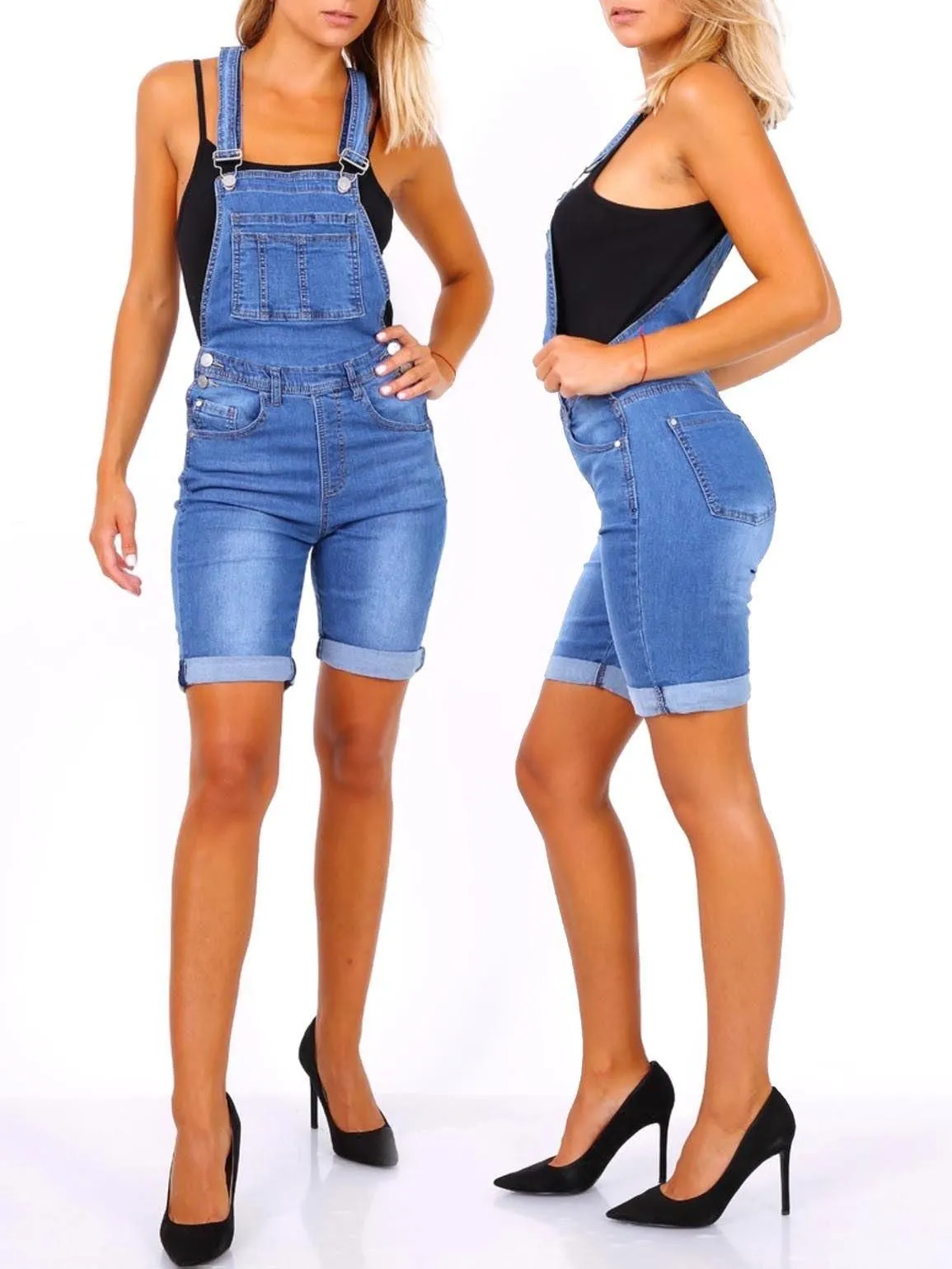 Womens Denim Dungaree, Cycling Shorts UK Sizes 8 to 14