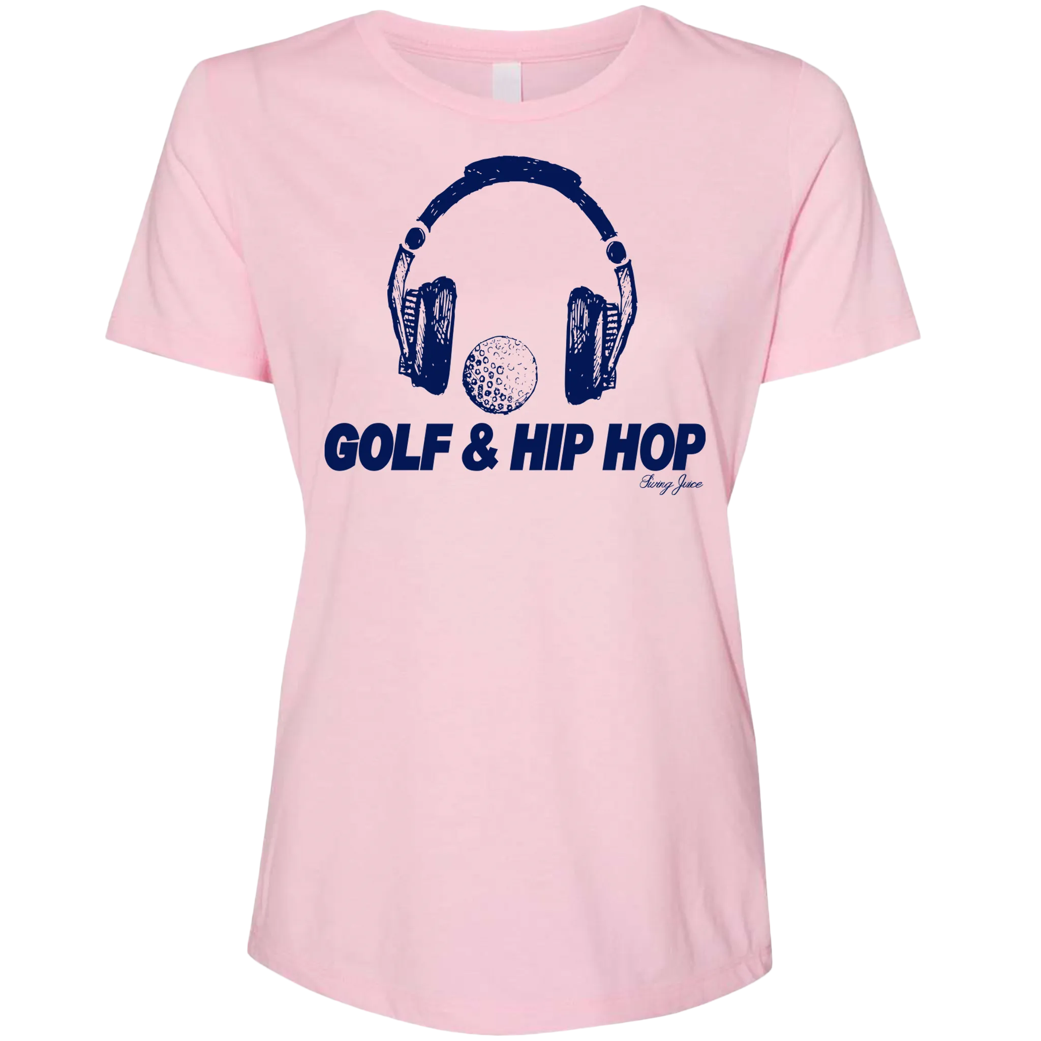 Women's Pink Golf & Hip Hop Short Sleeve T-shirt - Relaxed Fit