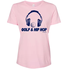 Women's Pink Golf & Hip Hop Short Sleeve T-shirt - Relaxed Fit