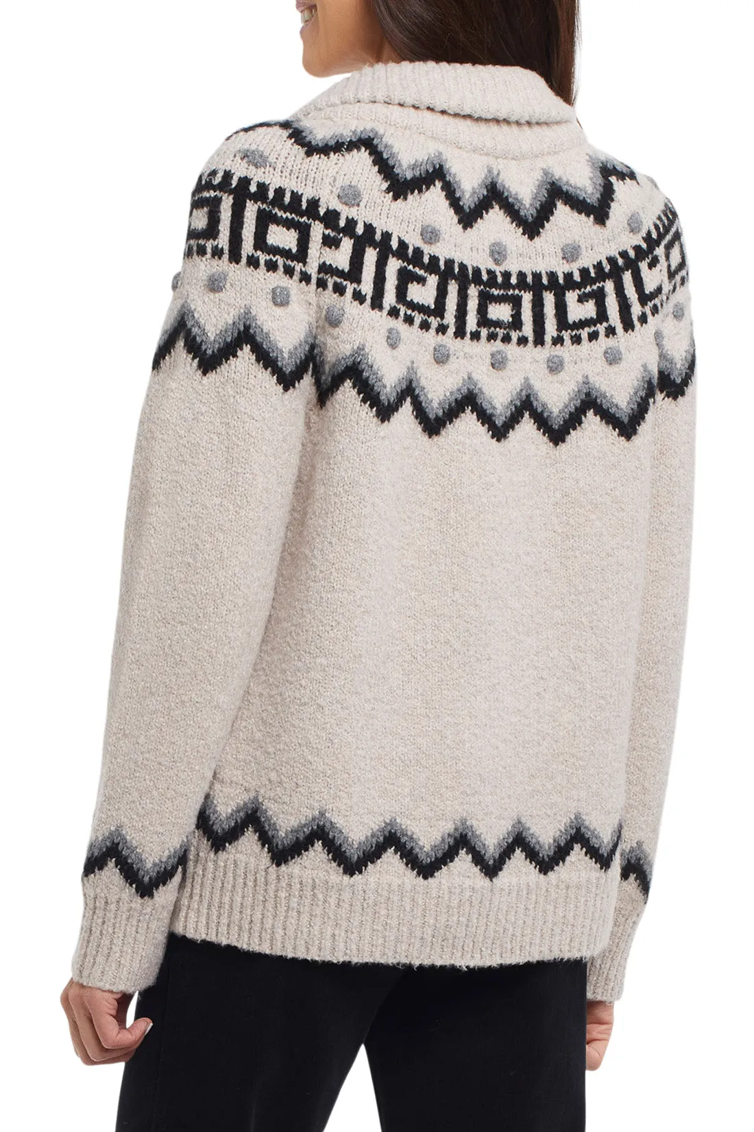 Women's Tribal Half-Zip Mock Neck Sweater