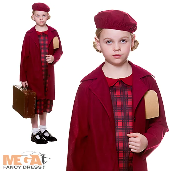 World War II Evacuee Girls Costume for Book Day