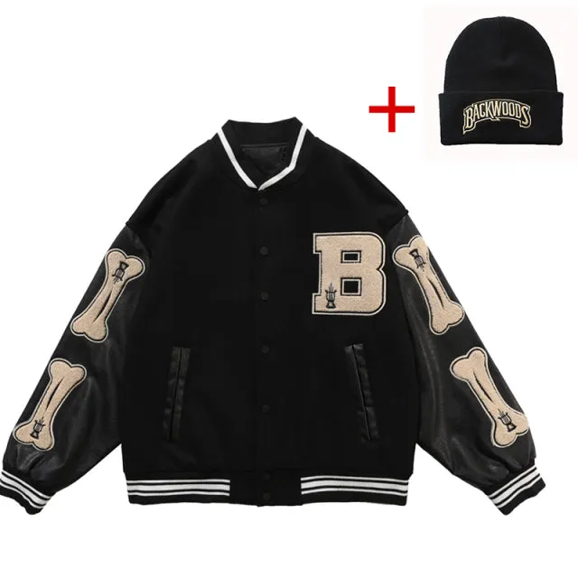 Xituodai Men's Varsity Bomber Jacket Hip Hop Streetwear Baseball Coats