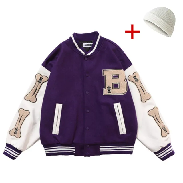 Xituodai Men's Varsity Bomber Jacket Hip Hop Streetwear Baseball Coats