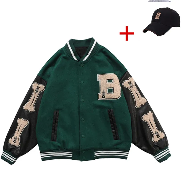 Xituodai Men's Varsity Bomber Jacket Hip Hop Streetwear Baseball Coats