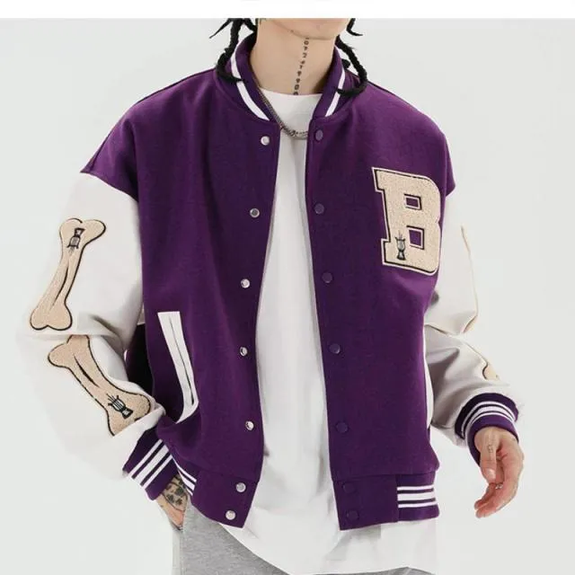 Xituodai Men's Varsity Bomber Jacket Hip Hop Streetwear Baseball Coats