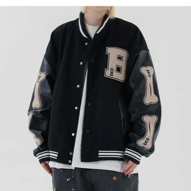 Xituodai Men's Varsity Bomber Jacket Hip Hop Streetwear Baseball Coats