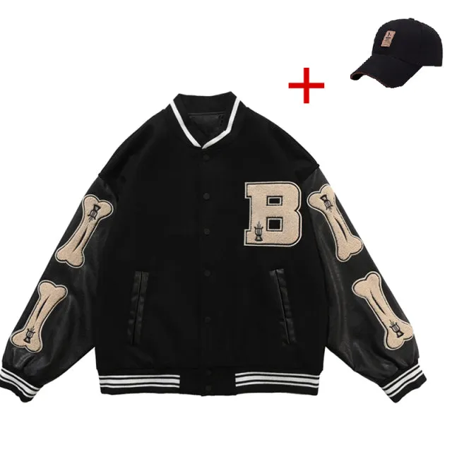 Xituodai Men's Varsity Bomber Jacket Hip Hop Streetwear Baseball Coats