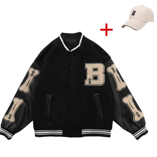 Xituodai Men's Varsity Bomber Jacket Hip Hop Streetwear Baseball Coats