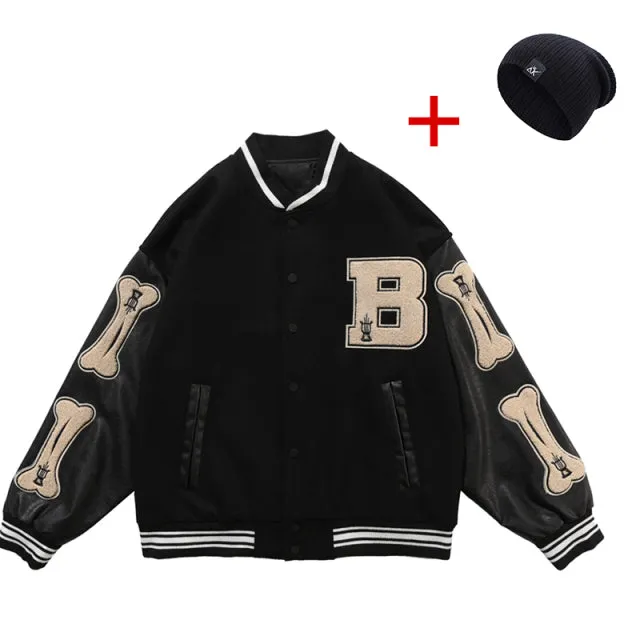 Xituodai Men's Varsity Bomber Jacket Hip Hop Streetwear Baseball Coats