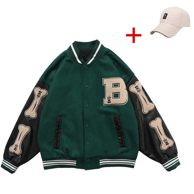 Xituodai Men's Varsity Bomber Jacket Hip Hop Streetwear Baseball Coats