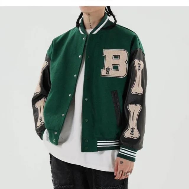 Xituodai Men's Varsity Bomber Jacket Hip Hop Streetwear Baseball Coats