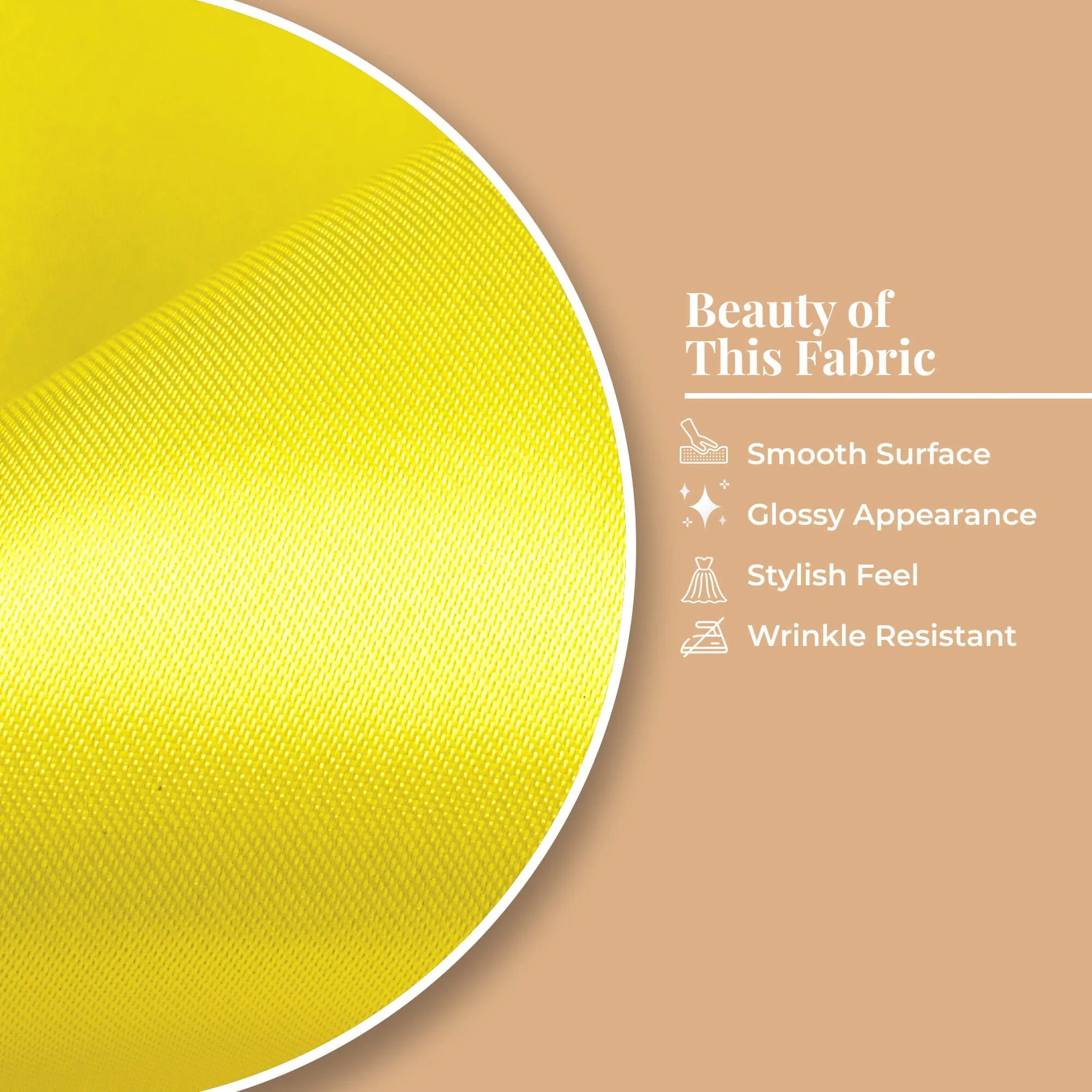 Yellow Neon Satin Fabric - Bumblebee Plain Ultra