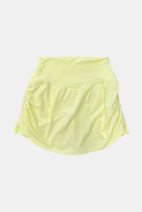 Yellow Side Gathered Skort - Women's Summer Golf Wear